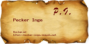 Pecker Inge névjegykártya